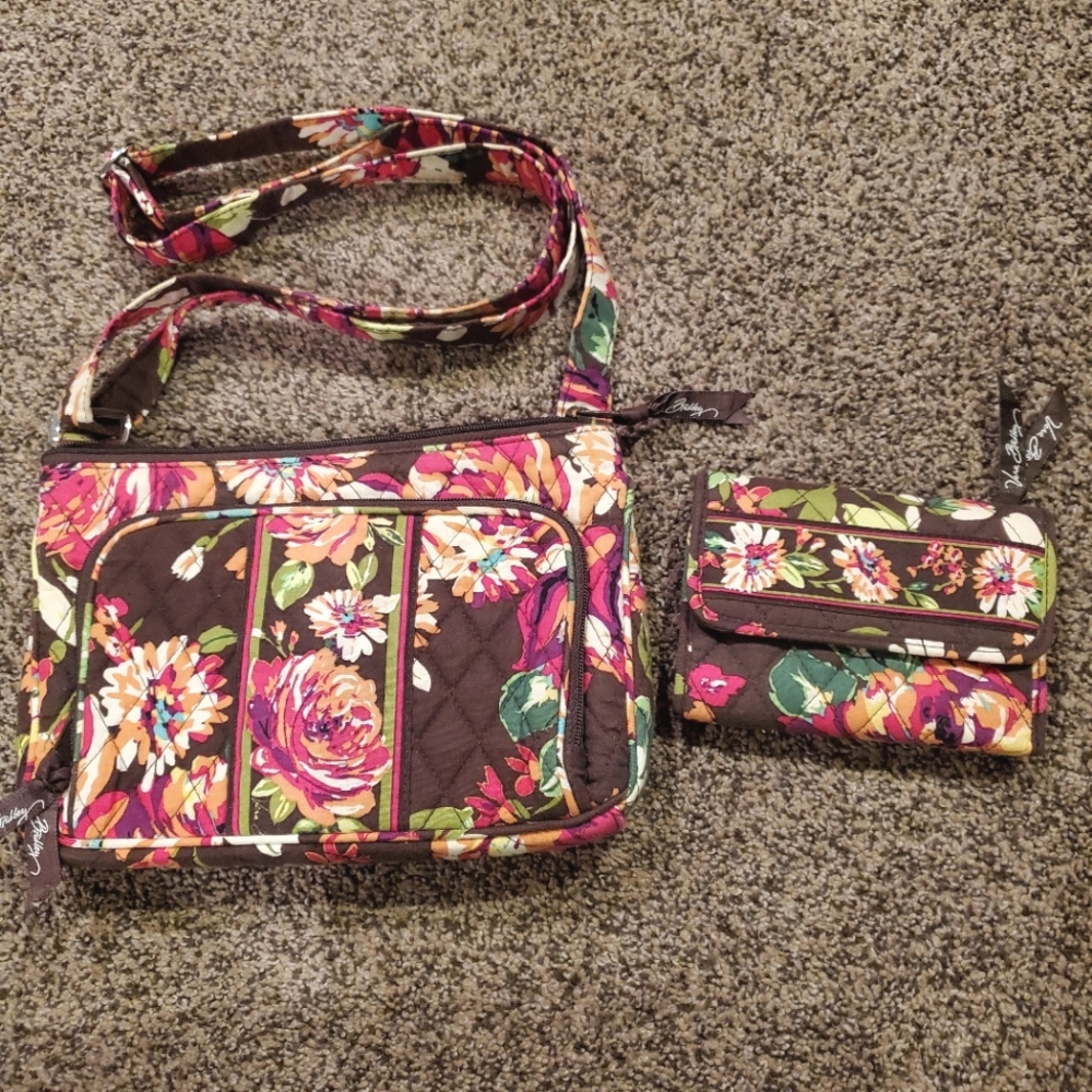 Vera Bradley Cossbody bag and Matching Wallet